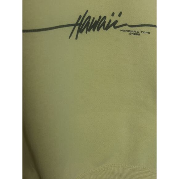 Vintage 80’s Honolulu Hawaii Tops Short Sleeve Surf Sweatshirt Sz Medium Yellow - Picture 5 of 8